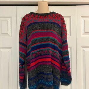 Colorful Striped Vintage 1990s Women's Sweater
